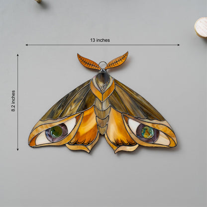 Moth Stained Glass Wall Hanging – Handmade Nature Decor & Gift