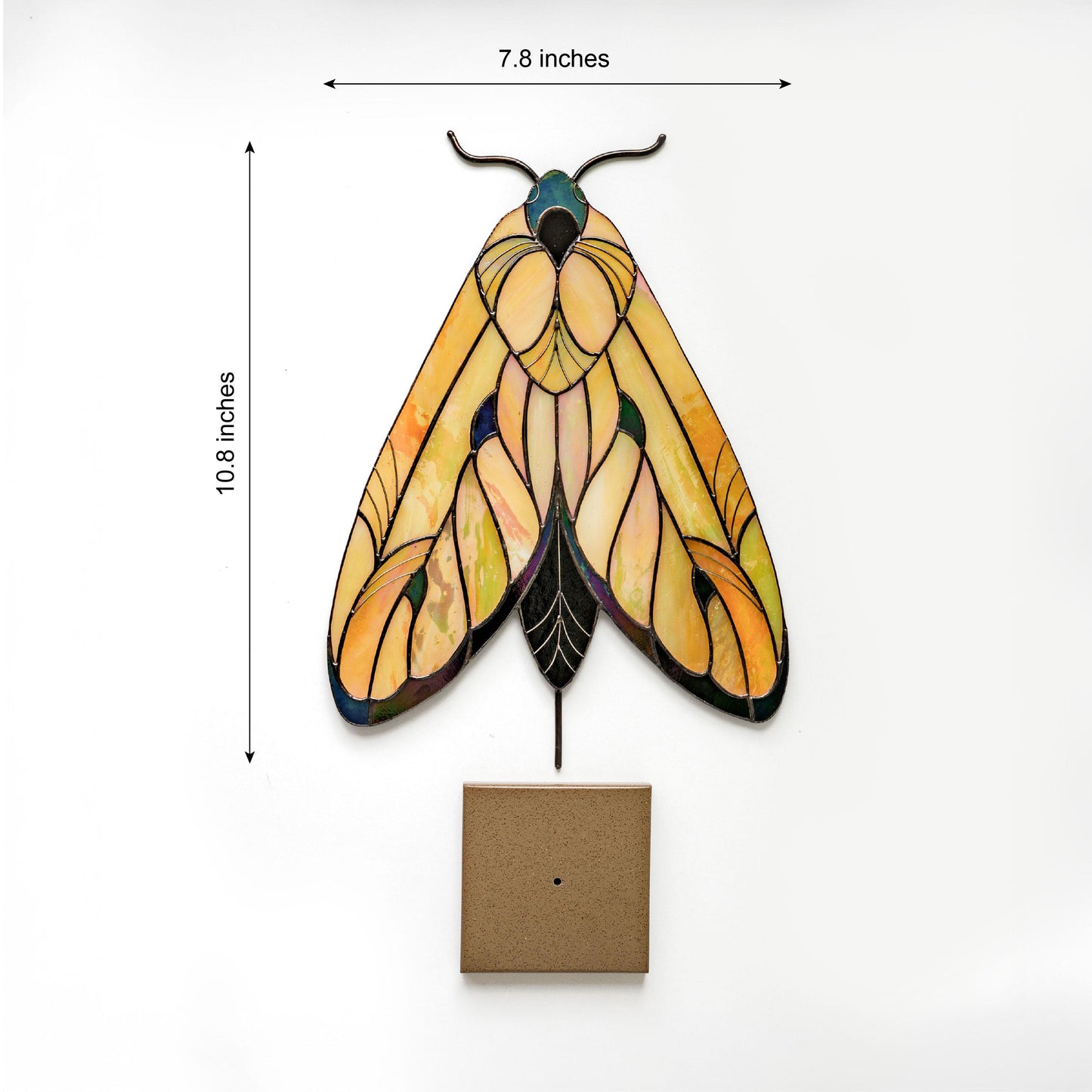 Moth Stained Glass Table Decor – Boho Handmade Glass Art