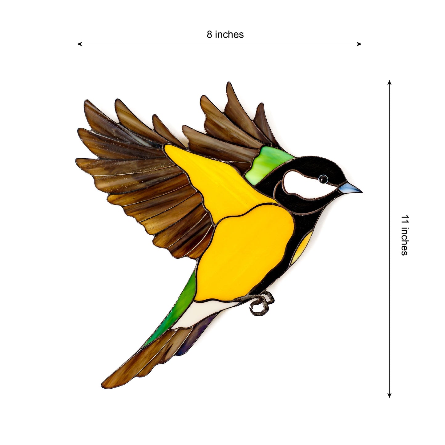 Chickadee Stained Glass Wall Hanging – Handmade Bird Decor & Gift