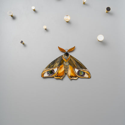 Moth Stained Glass Wall Hanging – Handmade Nature Decor & Gift