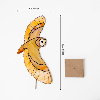 Barn Owl Stained Glass Table Decor – Nature Inspired Glass Art